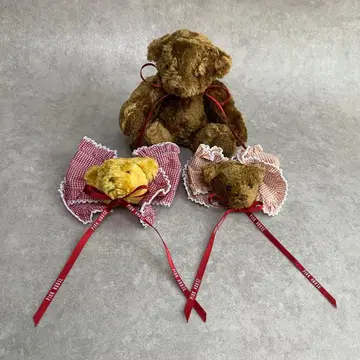 핑크하우스 곰돌이 브로치 3종 세트 리본 곰 테디베어