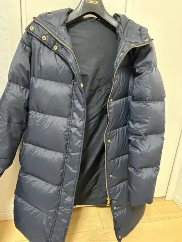 GU 네이비 다운 자켓 후드 부착