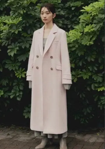 snidel 핑크 더블 브레스트 롱 코트