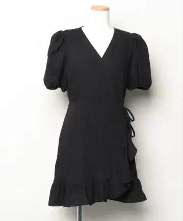 fano studios 블랙 랩 미니 원피스 반팔