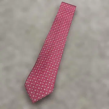새상품급 SalvatoreFerragamo 핑크 넥타이 미사용 택 포함