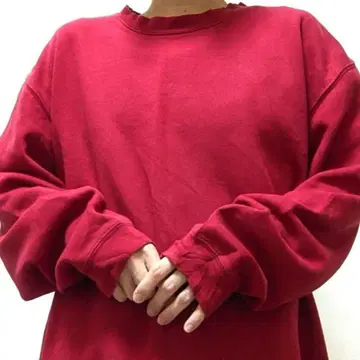 크라프트&바로 맨투맨 트레이닝복 구제 의류 L 빨간색 레드