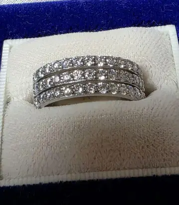 Silver925 CZ 다이아몬드 반지 새상품급 3연