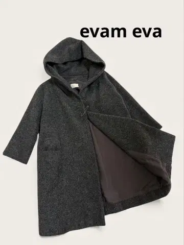 evam eva 프레스 울 코트 그레이