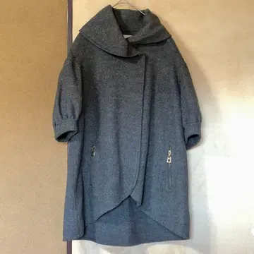 여성용 빅 사이즈 울 코트 그레이 오버 사이즈 코트 플러스 사이즈