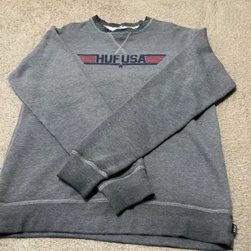 HUF 그레이 크루넥 맨투맨