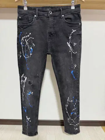 신축성 좋음 페인트 ZARA MAN 스트레치 스키니 데님 청바지