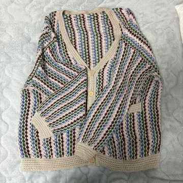 스트라이프 니트 가디건