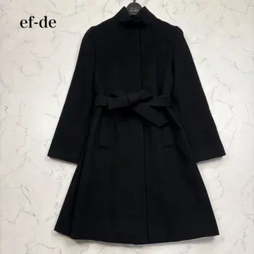 에프데 캐시미어 100% 스탠드 카라 롱 코트 블랙