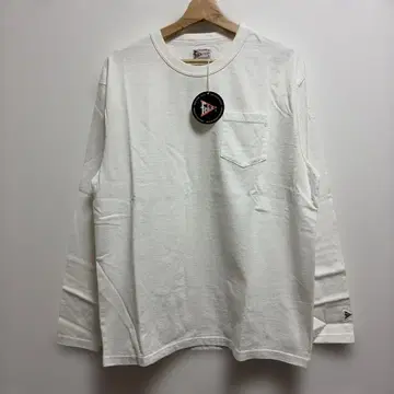 미사용 페스코 긴팔 크루넥 포켓 T셔츠 화이트 L