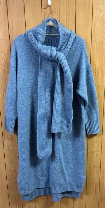 니트 드레스 스카프 포함