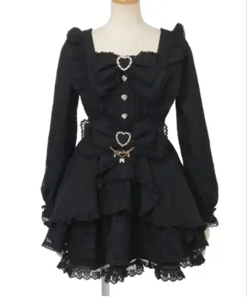 택 포함 새상품 리즈리사 프론트 카슈쿨 BIG 리본 셋업 블랙