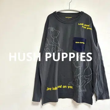 허시파피 HUSH PUPPIES 흑먹색 롱T셔츠 로고 포함 LL