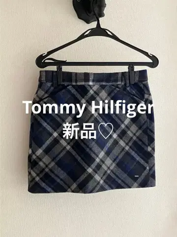 새상품 타미힐피거 울 소재 체크 스커트