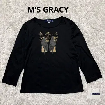 택 포함 새상품 M'S GRACY 긴팔 티셔츠 블랙 40