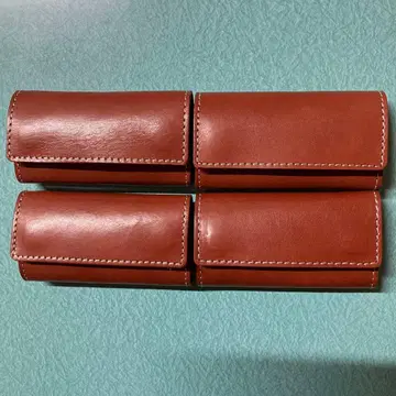 재고 처분 천연 가죽 키케이스 브라운 4개 세트