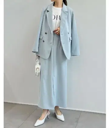 리디 더블 테일러드 자켓 센터 벤츠 스커트 셋업