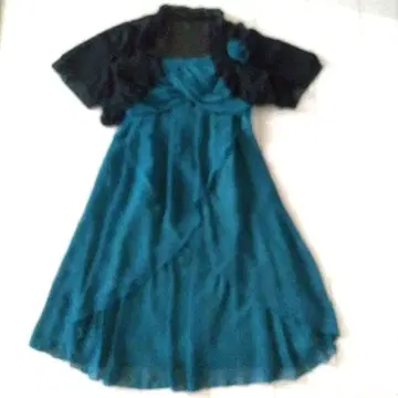 틸 컬러 쉬폰 A라인 드레스 세트