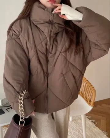 andme 다이아 퀼팅 패딩 자켓