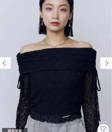 EMODA 레이스 오프숄더 상의