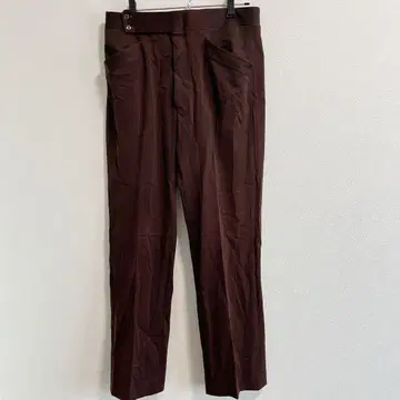 새상품급 브라운 프론트 턱 슬랙스