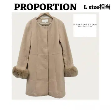 PROPORTION 노카라 자켓 L 사이즈 상당 퍼 포함