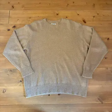 AURALEE EXCLUSIVE BABY CAMEL KNIT P/O 3