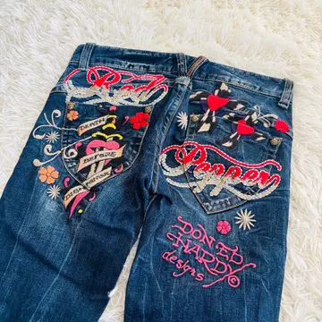 RED PEPPER x ED HARDY 콜라보 데님 팬츠 자수 27