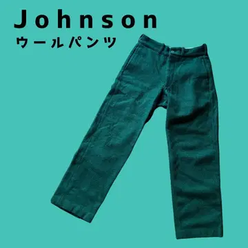 [ Johnson ] 구제 의류 70s 스타일 울 팬츠 딥 그린