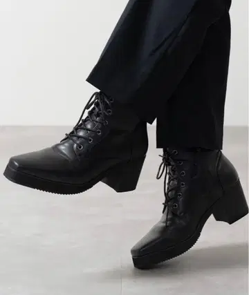 CLEL 하이 솔 디자인 힐 부츠 블랙 S 사이즈