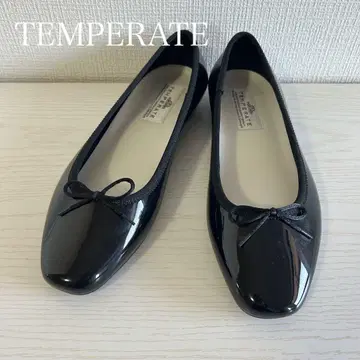 TEMPERATE 템퍼레이트 발레 슈즈 블랙 리본 에나멜