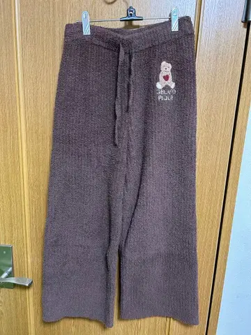 GELATO PIQUE 하트 베어 브라운 니트 팬츠