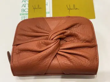 새상품 시빌라 Sybilla 이단 접이 지갑 코르티나 소가죽 리본