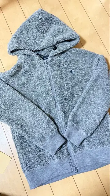 짐플렉스 그레이 플리스 자켓 후드 부착