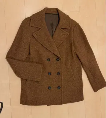 smart pink 브라운 울 숏코트