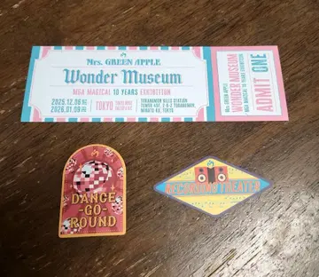 Mrs. GREEN APPLE 원더 뮤지엄 입장 특전 티켓 & 스티커