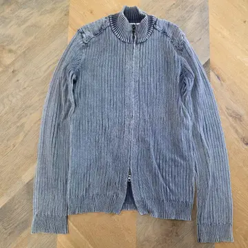 아르마니 익스체인지 그런지 y2k 그레이 리브 스웨터 y54