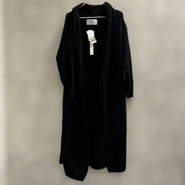 HARYU 알파카 혼방 블랙 롱 가디건