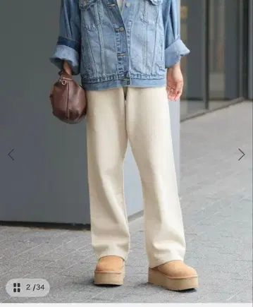 스트레치 코튼 블렌드 니트 팬츠 그레이 B