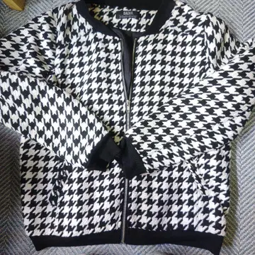 BACKS 하운드 투스 노카라 자켓 F 사이즈