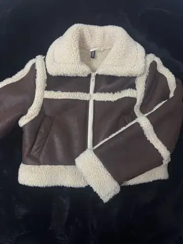 여성용 무스탕 코트 숏 기장