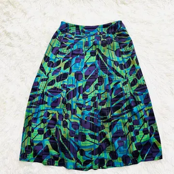 GEORGES RECH 조르주레슈 플레어 스커트 기하학 패턴 올 패턴 S