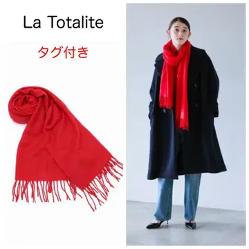 택 포함 라 토탈리테 La Totalite 캐시미어 스톨 레드