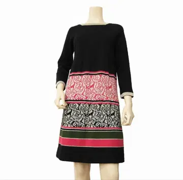 새상품급 사이토 요코* 고귀한 장미 무늬 상급 니트 원피스 니트의 여왕