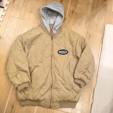 로데오 크라운 리버서블 보아 블루종 자켓 퀼팅 BEG