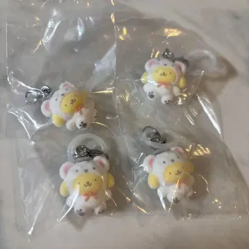 산리오 복슬복슬 스노우 메지루시 액세서리 폼폼푸딩 4개