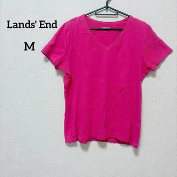 랜즈 엔드 [ M ] 핑크 V넥 티셔츠