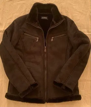 Navy 블랙 스웨이드 느낌 아우터 M