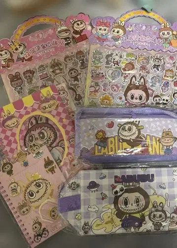 러브브 LABUBU 노트 3D 씰 펜 케이스 문구 세트