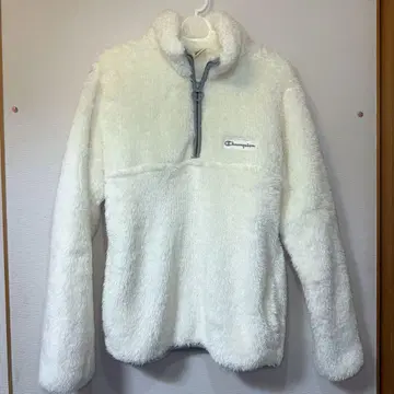 Champion 플리스 자켓 하프 지퍼 화이트 M 사이즈